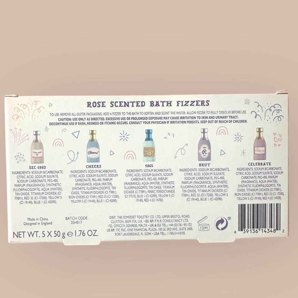 Fizzy Fizzers Bath Fizzers Set of 5 Rose Scented - Multicolor - Picture 2 of 3